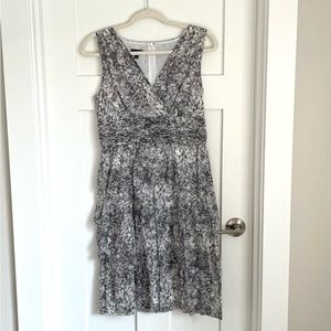 Talbots Cotton Grey and White Sleeveless Dress size 4